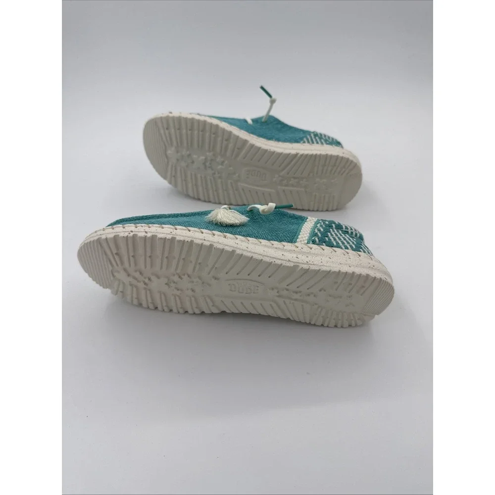 Hey Dude Wendy Funk Coastal Jute Women's 6 Blue Canvas Slip-On Lightweight NWT